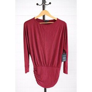 Boston Proper NWT Long Sleeve Ruched Side Bloused Top M